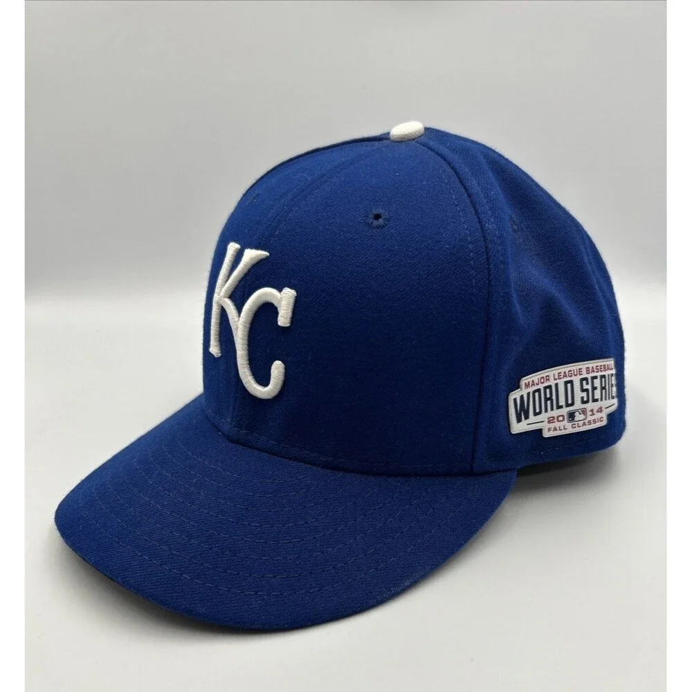 Kansas City Royals New Era 59FIFTY 7 3/4 2014 World Series On Field Hat - EUC